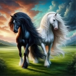 Diamantmalerei Schwarz-Weiß 30 × 40 cm