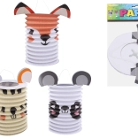 Lampion Zylinder mit Tiermotiven 15 cm