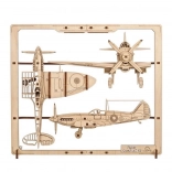 Ugears hölzernes mechanisches Puzzle Jagdflugzeug