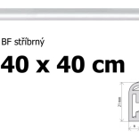 Kunststoffrahmen 40 × 40 cm – silber