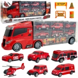 WOOPIE Feuerwehrtransporter 3in1 Rot 11 Stk.