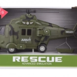 Militärischer Hubschrauber mit Batterie