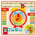 Woody multifunktionaler Wandkalender mit Uhr