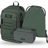 Baagl Set 3 Cubic Grove: Rucksack, Federmäppchen, Beutel