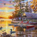 Diamantmalerei Bootswerft 30 × 40 cm