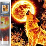 Diamantmalerei Feuer Vollmond 30x40 cm