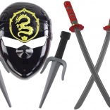 Set Ninja Warrior Maske Schwerter Dolche Rote Dekorationen