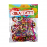 Magische zweifarbige Flechtgummis – Farbmix, 300 Stück mit Zubehör