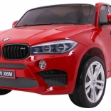Elektrisches Kinderauto BMW X6 M XXL für 2 Kinder, roter Lack, Fernbedienung und Sitz aus Kunstleder