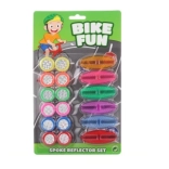 Bunte Kunststoff-Fahrradzubehör – Set aus Reflektoren und dekorativen Rädchen