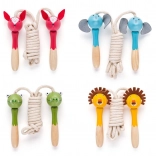 Springseile für Kinder mit Tiergriffe aus Holz