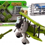 Flugzeug Avionette Dinosauriertransport Käfig Abspulen grün