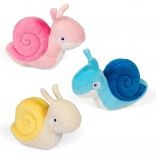 Plüsch-Schnecke 20 cm – blau, rosa und gelb‑weiß