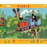Dino Papp-Puzzle Maulwurf und Lokomotive