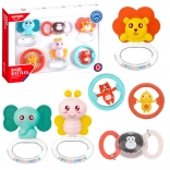 Satz von Rasseln und Beißspielzeug für Babys Tiere 6 Stück