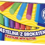 Astra Knetmasse mit Glitzer – 12 Farben