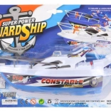 Schwimmendes Kunststoffboot mit Batterien