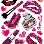 Großes Blatt Kinder-Aufnäher in Rosa