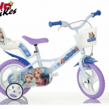 Dino Bikes Kinderfahrrad 12 Zoll Schneekönigin mit Korb und Puppensitz