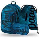 Baagl Schulset Core Ocean – Rucksack, Federmäppchen und Beutel