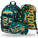 Sada BAAGL Skate Polygon: Rucksack, Federmäppchen und Beutel