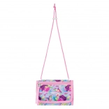 Halsbörse mit Blumen- und Kolibrimotiv