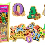 Holzmagnete mit Buchstaben und Bildern, 26 Stück