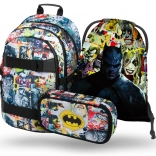 baagl Schulset Skate Batman Comics – Rucksack, Beutel und Federmäppchen