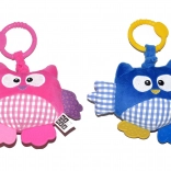 Vibrierende Plüsch-Eule für das Babybett, Rassel 21 cm