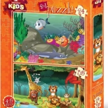 Puzzle unter dem Meer und wilde Tiere