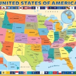 EUROGRAPHICS Puzzle Karte der Vereinigten Staaten von Amerika 200 Teile