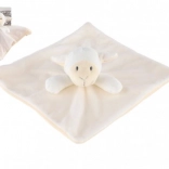 Schaf/Schäfchen Schmusetuch Rassel Plüsch 25x25 cm weiß auf Karte im Beutel 0+