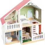 Holz-Puppenhaus mit Terrasse