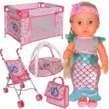 Woopie Puppe Baby Meerjungfrau Set 18-in-1