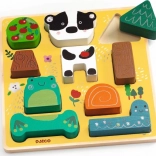 Djeco Puzz & Match Happy Tiere Holzpuzzle für die Kleinsten