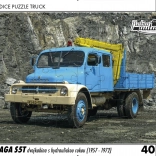 Puzzle Retro-Autos TRUCK Praga S5T Doppelkabine mit Hydraulikarm 40 Teile