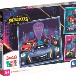 Puzzle 3×48 Teile Batwheels – Set aus drei Bildern