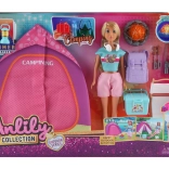 Puppe mit Zelt und Effekten Set 30 cm