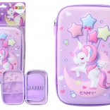 Großes 3D-Federmäppchen Einhorn, lila 23 × 15 × 5 cm