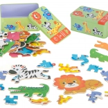 Kinderpuzzle in Blechdose – Safaritiere, 25 Teile