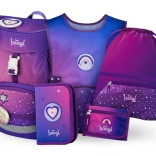 Schulset Pferde Herz: Rucksack, Federmäppchen, Beutel, Schürze, Geldbörse