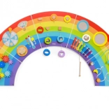 Wandmontierte sensorische und motorische Holztafel Regenbogen FSC – Viga