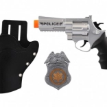 Kinder Polizei-Set: Revolver mit Holster und Abzeichen