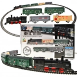 Elektrische Eisenbahn mit Lokomotive und Waggons