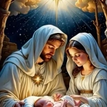 Diamantmalerei Geburt Jesu 30x40cm