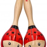 Holz-Rumba-Kugeln Marienkäfer – Set mit 2 Stück