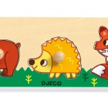 Einfaches Einlegepuzzle Waldtiere mit Griffen