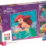 Puzzle DISNEY PRINCESS 3×48 Teile – CLEMENTONI