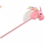 Plüsch-Einhorn am Stab rosa mit Sound