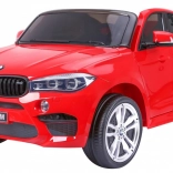 Elektrisches Kinderauto BMW X6M XXL für 2 Kinder, rot, mit Fernsteuerung und Kunstledersitz